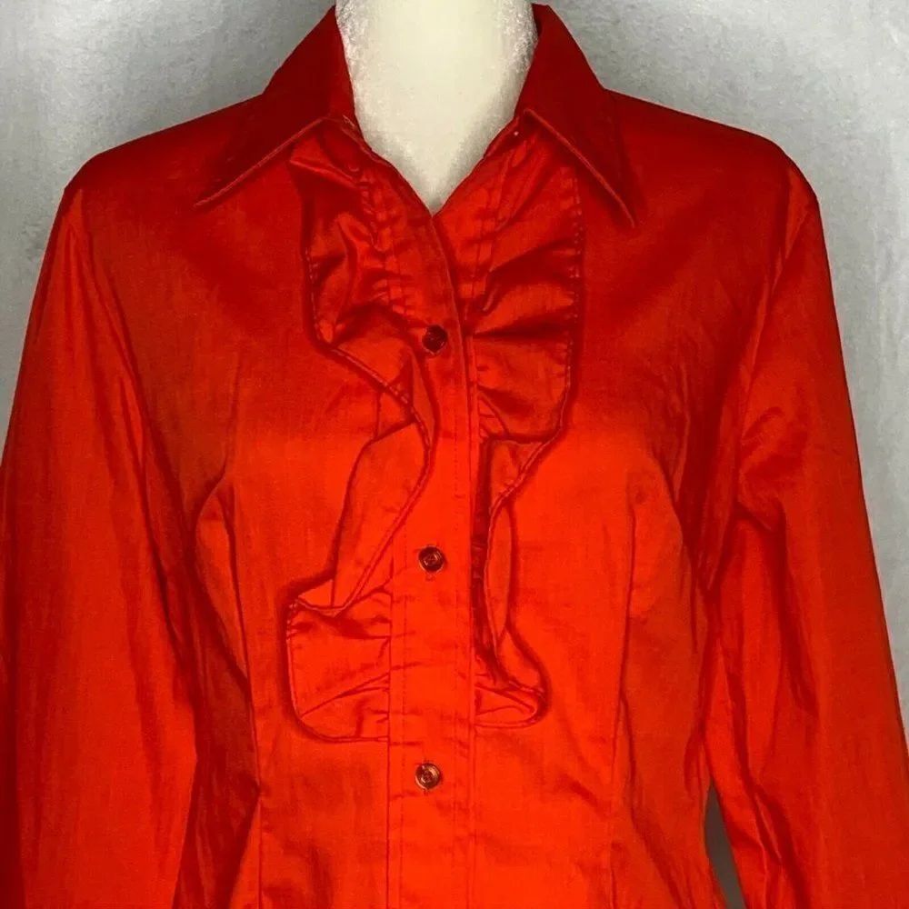 Vintage Ranch Rags Western Tuxedo Shirt 15/16 Red